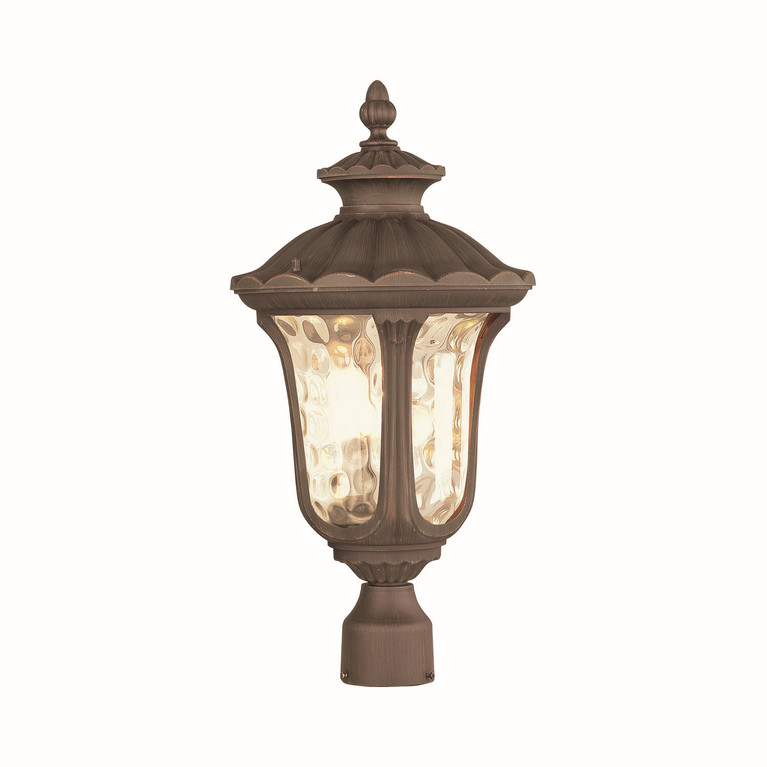 Livex Lighting - 7659-58 - Three Light Post-Top Lanterm - Oxford - Hand Applied Imperial Bronze