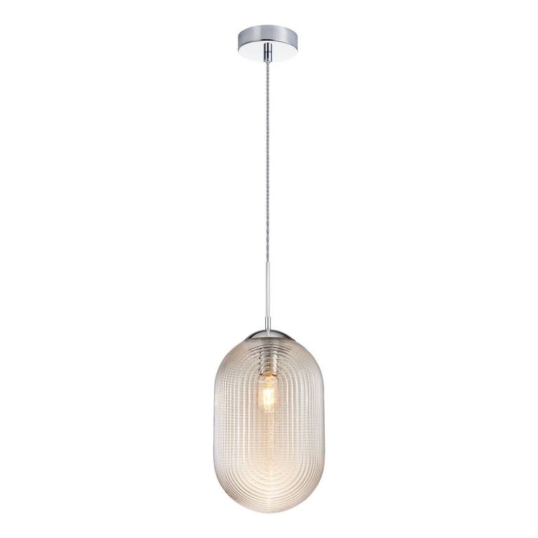 Matteo Lighting - C31001CHCN - One Light Pendant - Maruna - Chrome + Cognac Glass
