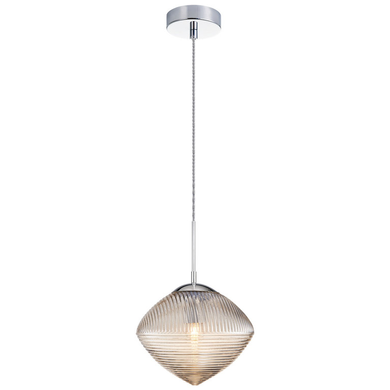 Matteo Lighting - C31003CHCN - One Light Pendant - Maruna - Chrome + Cognac Glass