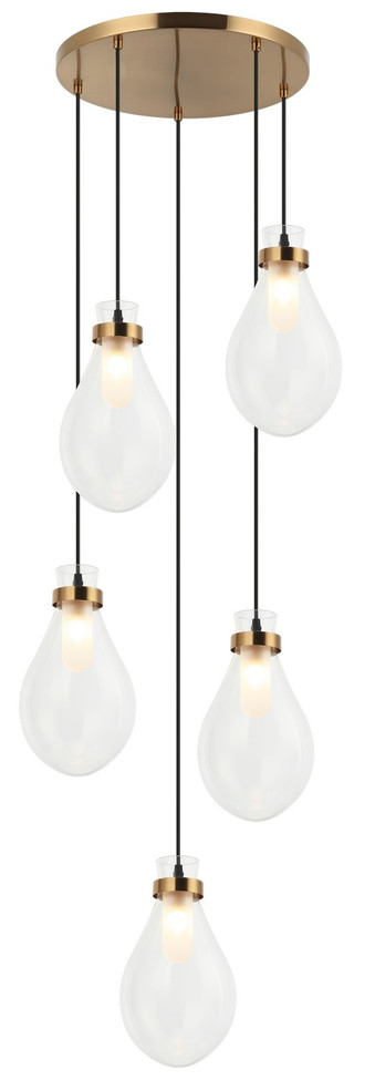 Matteo Lighting - C31905AG - Five Light Chandelier - Seranna - Aged Gold Brass