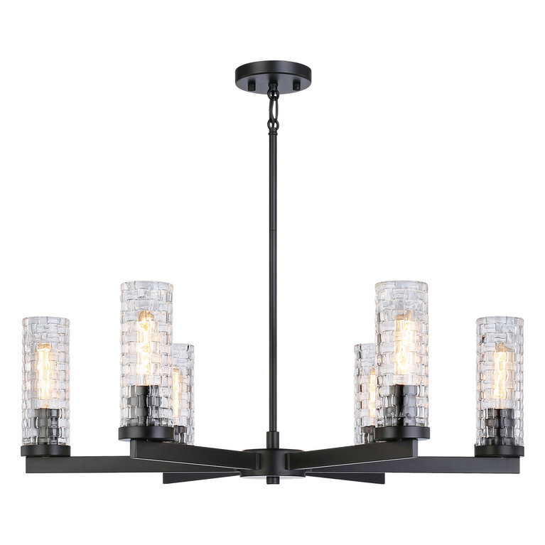 Matteo Lighting - C32106BK - Six Light Chandelier - Weaver - Black