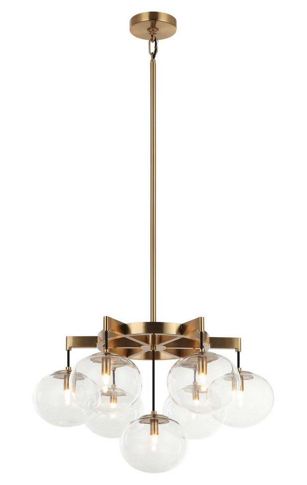 Matteo Lighting - C38107AG - Seven Light Pendant - Bulbus - Aged Gold Brass