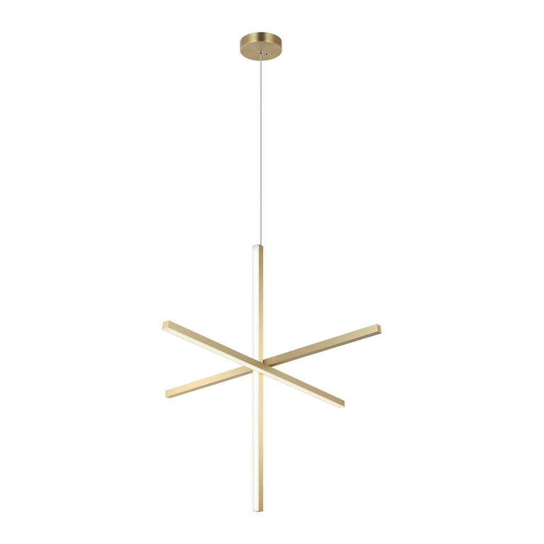 Matteo Lighting - C38936BG - Three Light Pendant - Crosley - Brushed Gold