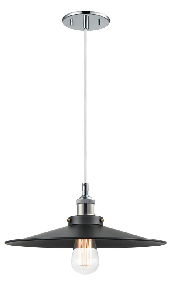 Matteo Lighting - C46113CHBK - One Light Pendant - BULSTRODE'S WORKSHOP - Chrome