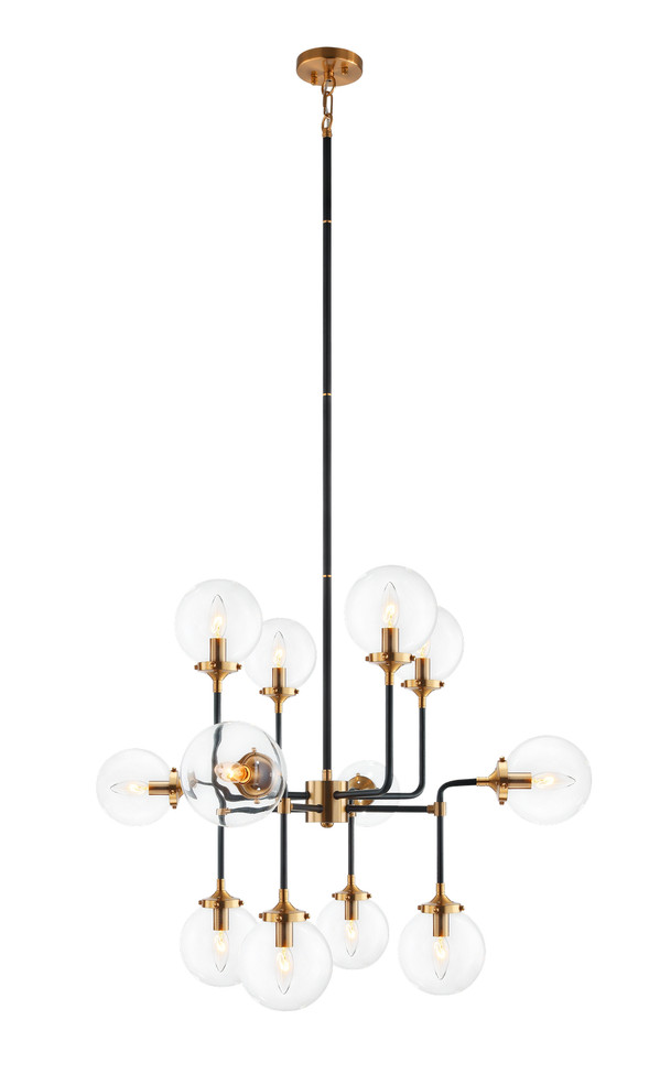 Matteo Lighting - C58212AGCL - 12 Light Chandelier - Particles - Aged Gold Brass