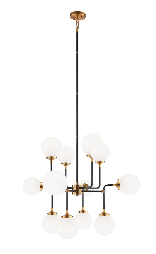 Matteo Lighting - C58212AGOP - 12 Light Chandelier - Particles - Aged Gold Brass