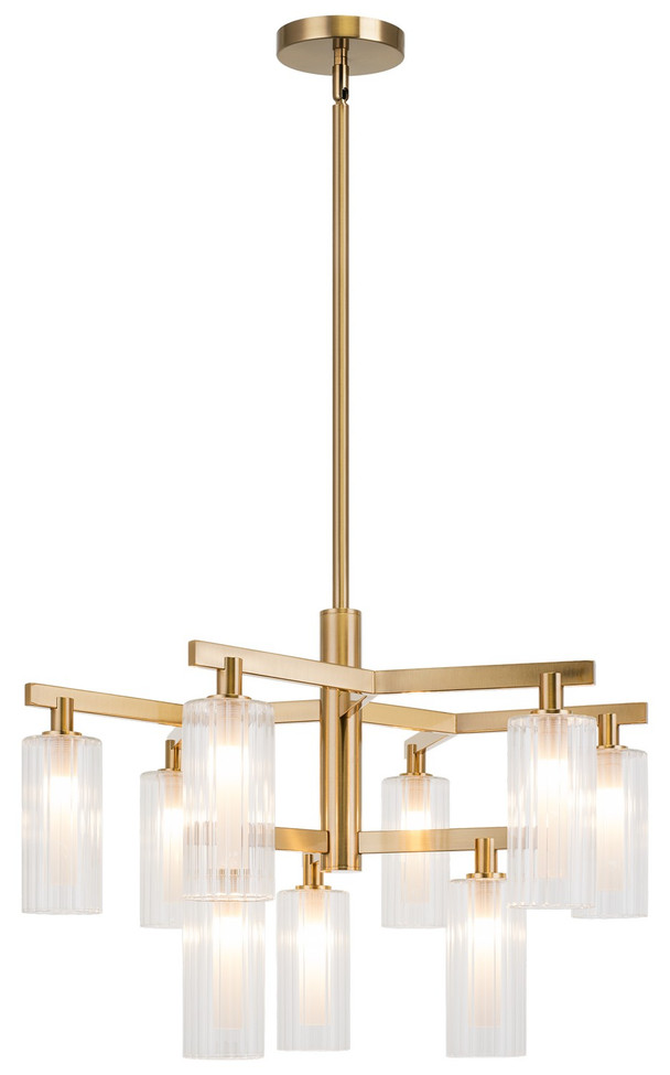 Matteo Lighting - C60809AG - Nine Light Chandelier - KRISTOF - Aged Gold Brass