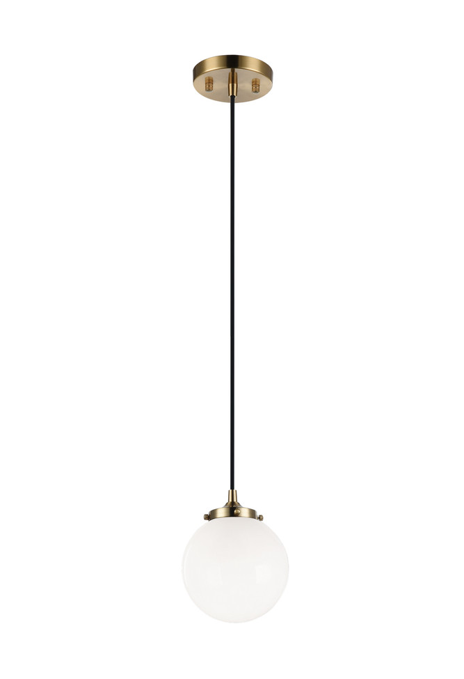 Matteo Lighting - C63001AGOP - One Light Pendant - The Bougie - Aged Gold Brass