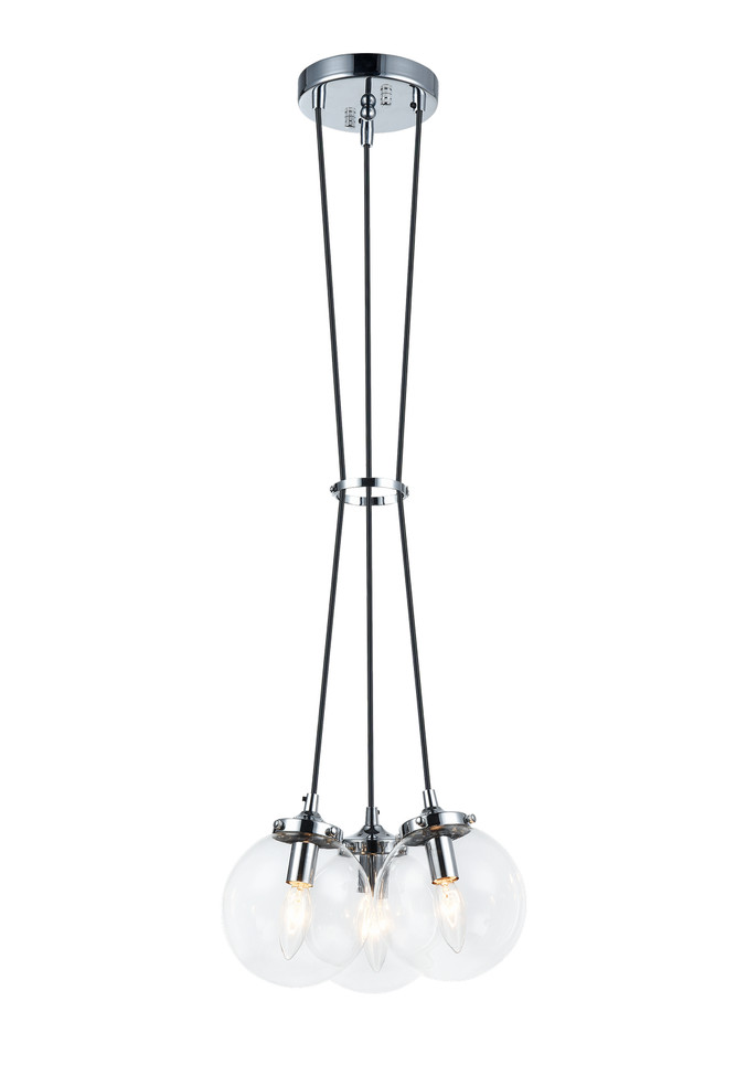Matteo Lighting - C63003CHCL - Three Light Pendant - The Bougie - Chrome
