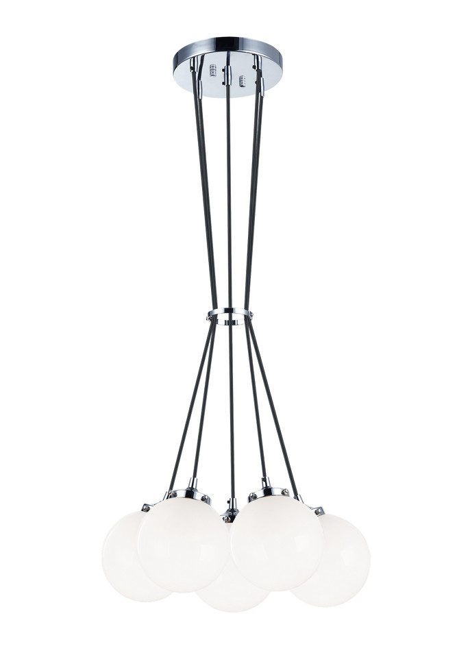 Matteo Lighting - C63005CHOP - Five Light Chandelier - The Bougie - Chrome