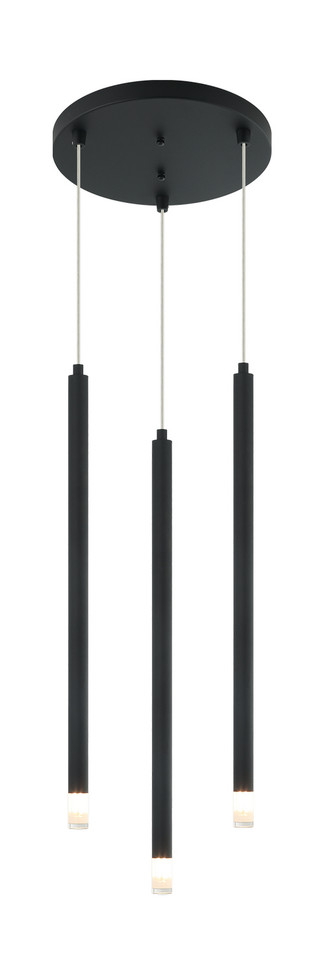 Matteo Lighting - C63103MB - Three Light Pendant - Reigndrop - Matte Black