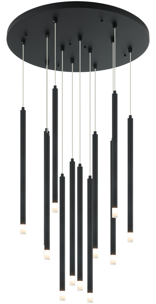 Matteo Lighting - C63112MB - 12 Light Chandelier - Reigndrop - Matte Black