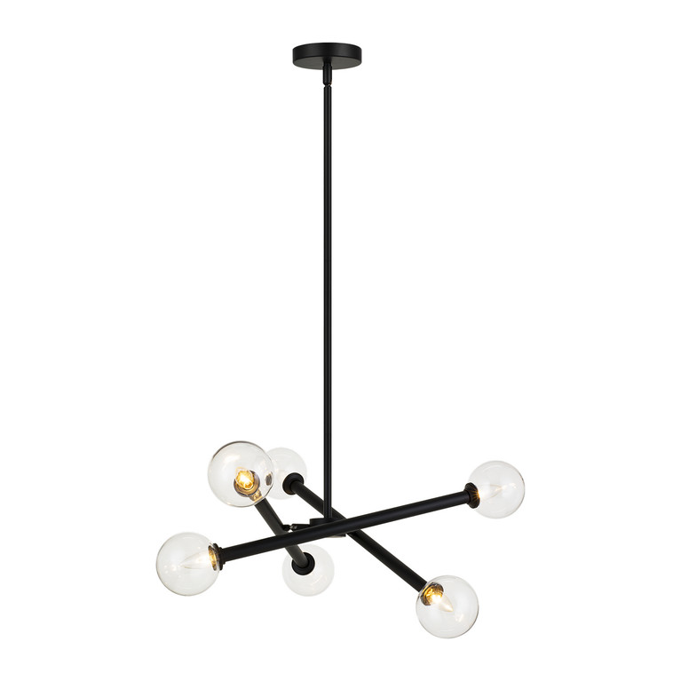 Matteo Lighting - C64606BKCL - Six Light Chandelier - Matchstix - Black