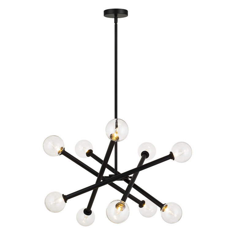 Matteo Lighting - C64610BKCL - Ten Light Chandelier - Matchstix - Black
