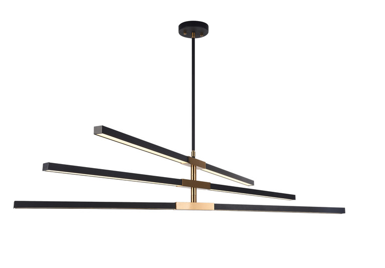 Matteo Lighting - C64769MBAG - LED Pendant - Lineare - Matte Black & Aged Gold Brass