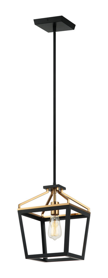 Matteo Lighting - C67001BKAG - One Light Chandelier - Mavonshire - Black + Aged Gold Brass