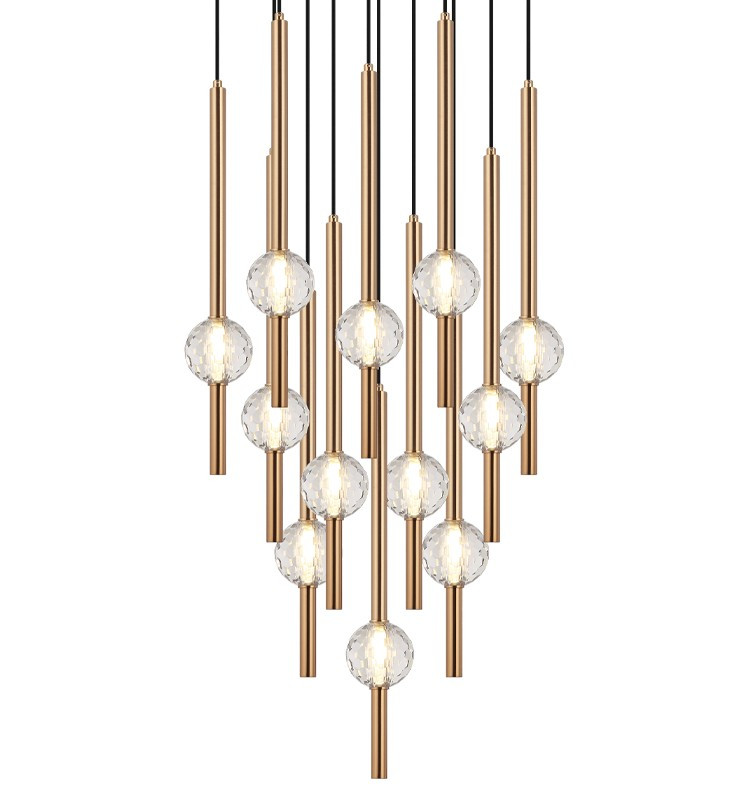 Matteo Lighting - C68912AG - 12 Light Chandelier - WINDCHIMER - Aged Gold Brass