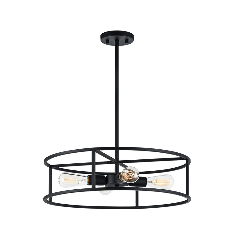 Matteo Lighting - C71604RB - Four Light Pendant - CANDID - Rusty Black
