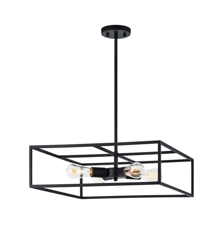Matteo Lighting - C71644RB - Four Light Pendant - CANDID - Rusty Black