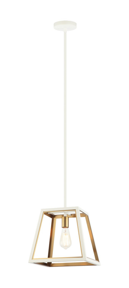 Matteo Lighting - C72101WHAG - One Light Pendant - Rosalie - White + Aged Gold Brass