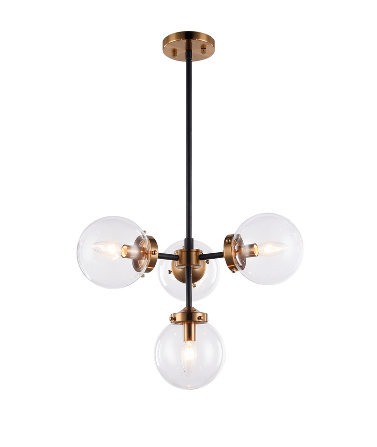 Matteo Lighting - C72304AGCL - Four Light Pendant - Maru - Aged Gold Brass