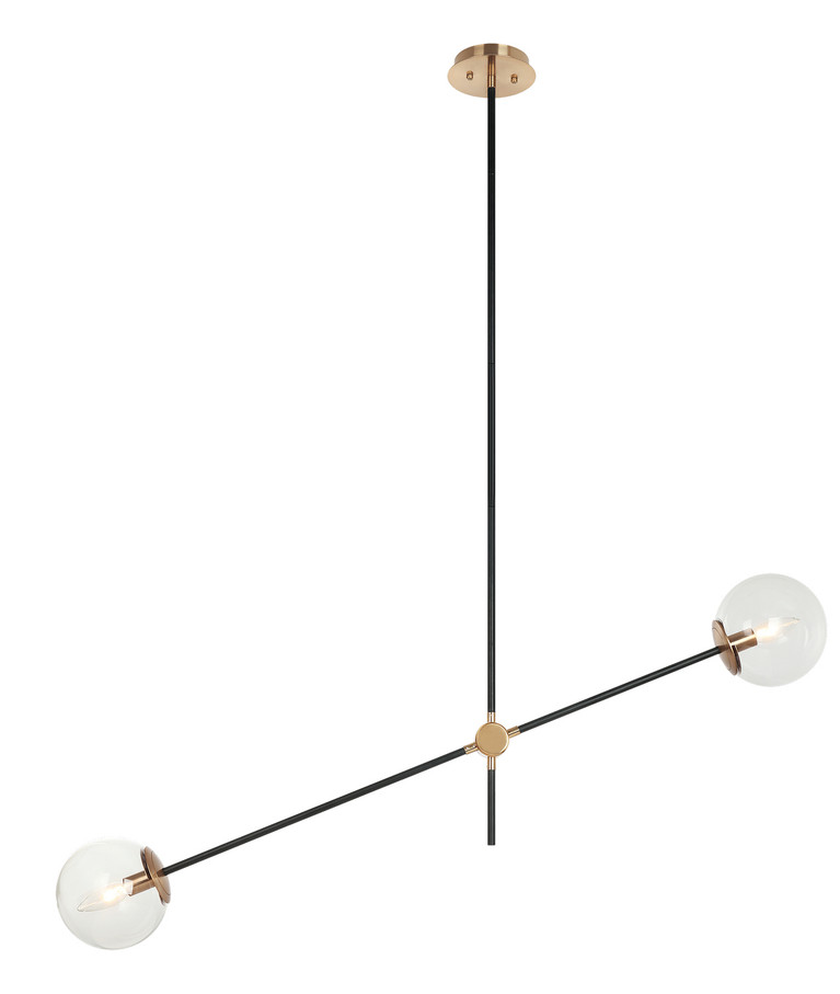 Matteo Lighting - C78712AGCL - Two Light Pendant - Cosmic - Aged Gold Brass