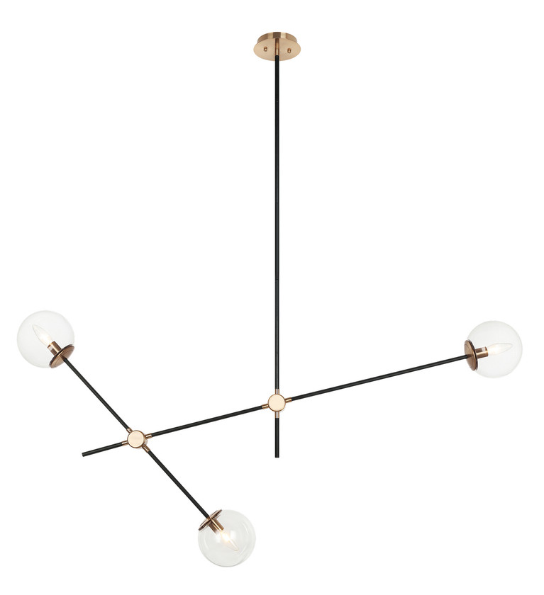 Matteo Lighting - C78713AGCL - Three Light Pendant - Cosmic - Aged Gold Brass