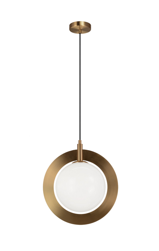 Matteo Lighting - C80711AGOP - One Light Pendant - Astro - Aged Gold Brass