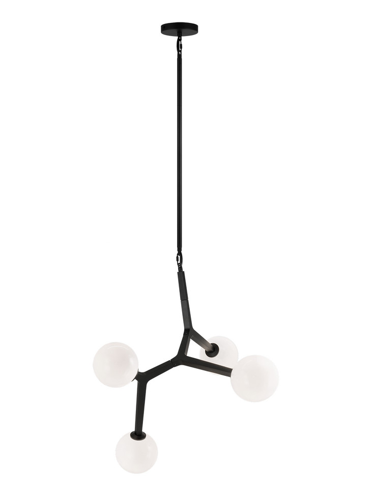 Matteo Lighting - C81514BKOP - Four Light Pendant - Rami - Black