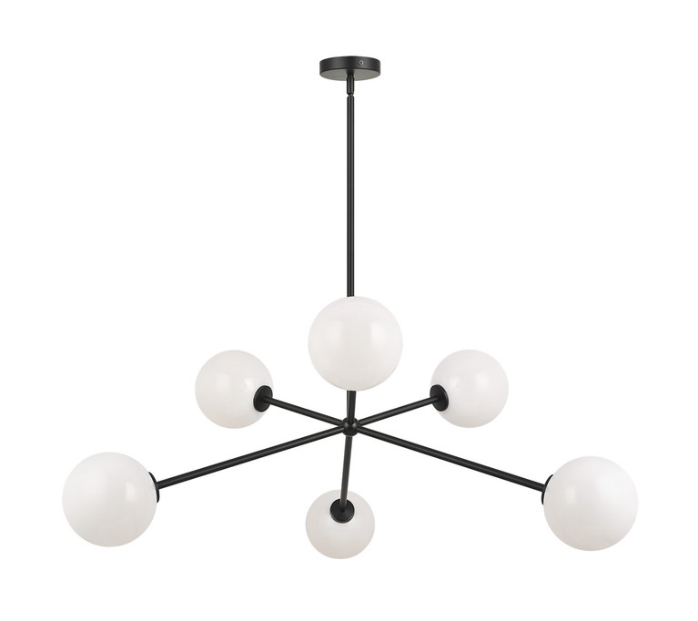 Matteo Lighting - C81706BKOP - Six Light Chandelier - Novo - Black