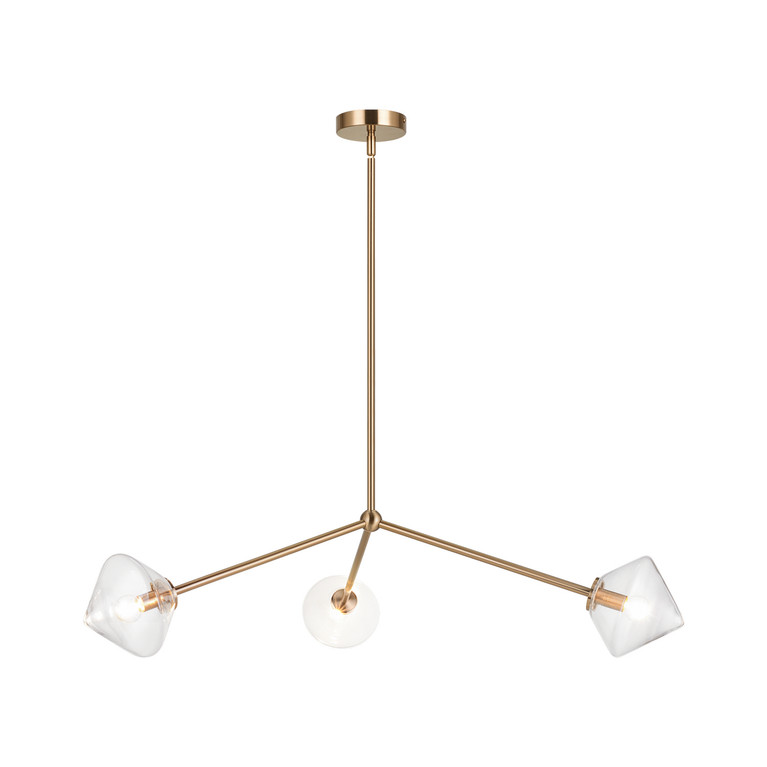 Matteo Lighting - C81743AGCL - Three Light Pendant - Novo - Aged Gold Brass