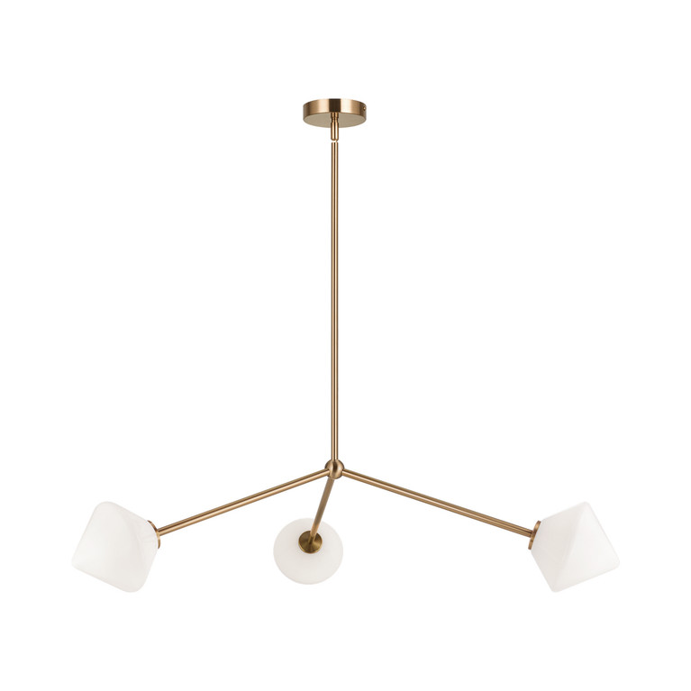 Matteo Lighting - C81743AGOP - Three Light Pendant - Novo - Aged Gold Brass