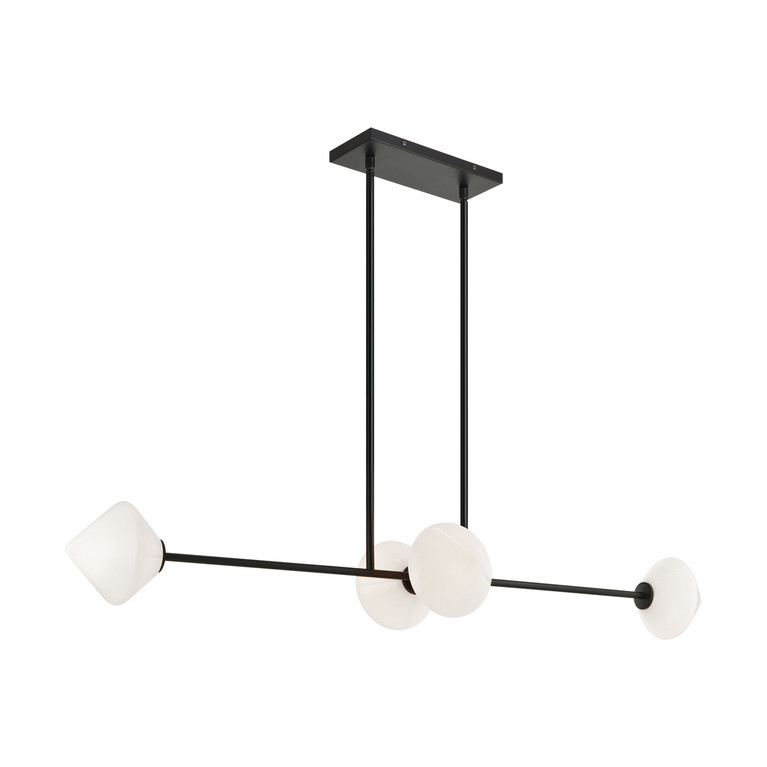 Matteo Lighting - C81744BKOP - Four Light Pendant - NOVO - Black