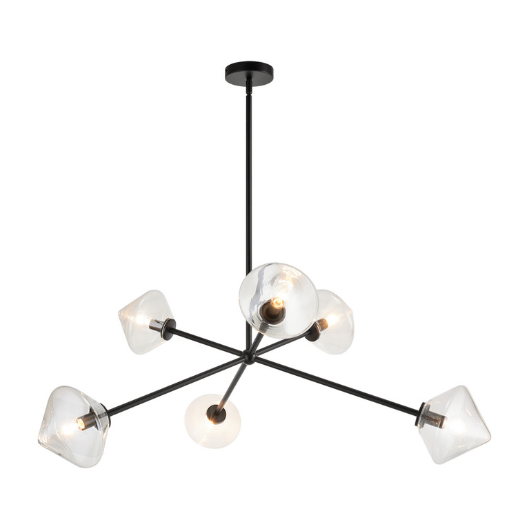 Matteo Lighting - C81746BKCL - Six Light Chandelier - NOVO - Black