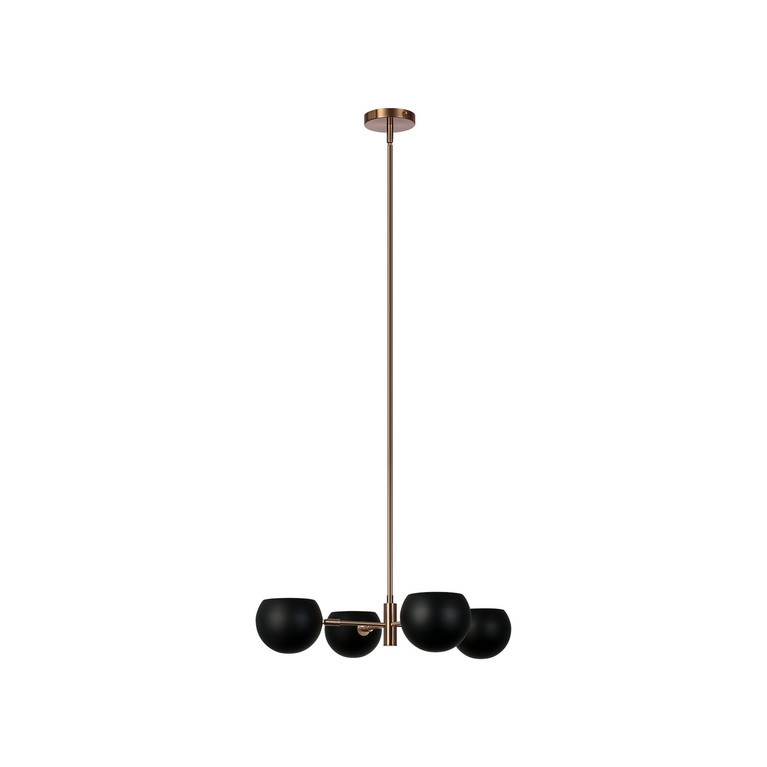 Matteo Lighting - CX31704MBAG - Four Light Pendant - Orb - Matte Black