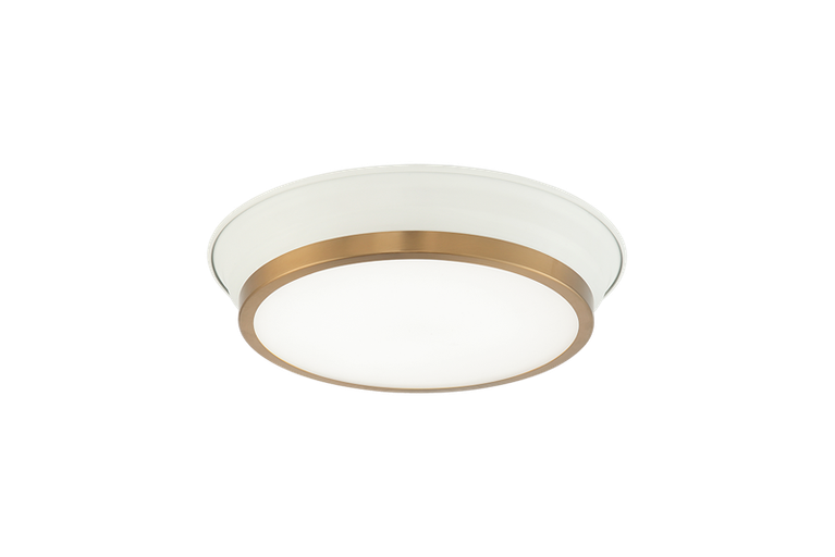 Matteo Lighting - M11201WHAG - LED Ceiling Mount - Jaxx - White + Aged Gold Brass