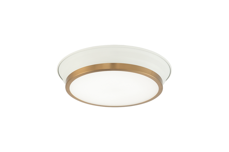 Matteo Lighting - M11201WHAG - LED Ceiling Mount - JAXX - White + Aged Gold Brass