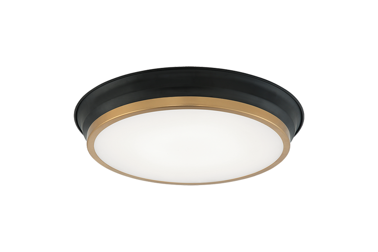 Matteo Lighting - M11202BKAG - LED Ceiling Mount - Jaxx - Black + Aged Gold Brass