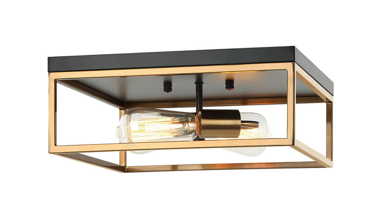 Matteo Lighting - M15542BKAG - Two Light Ceiling Mount - Clarke - Black & Aged Gold Brass