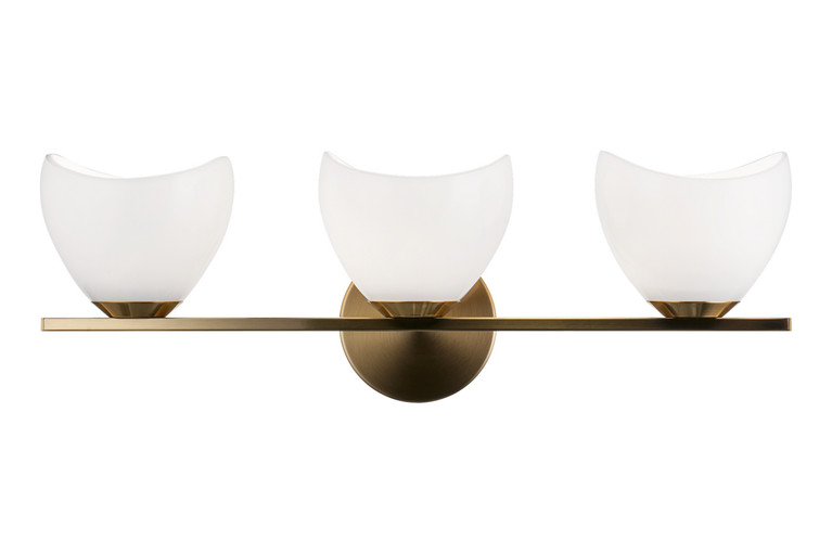 Matteo Lighting - S04203AGOP - Three Light Vanity - Uptowne - Aged Gold Brass