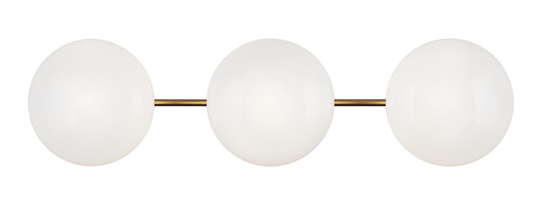 Matteo Lighting - S05103AGOP - Three Light Wall Sconce - Pearlesque - Aged Gold Brass