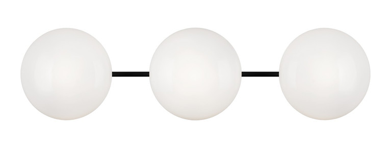 Matteo Lighting - S05103MBOP - Three Light Wall Sconce - PEARLESQUE - Matte Black