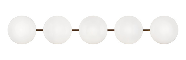 Matteo Lighting - S05105AGOP - Five Light Wall Sconce - Pearlesque - Aged Gold Brass