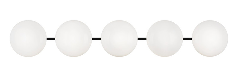 Matteo Lighting - S05105MBOP - Five Light Wall Sconce - PEARLESQUE - Matte Black