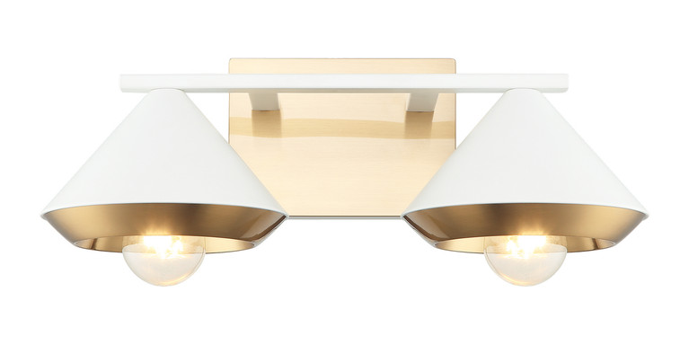 Matteo Lighting - S06802WHAG - Two Light Wall Sconce - Velax - White