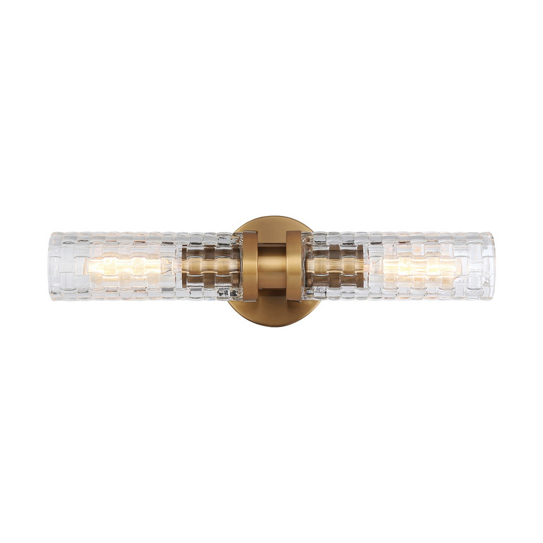 Matteo Lighting - W32112AG - Two Light Wall Sconce - Weaver - Aged Gold Brass