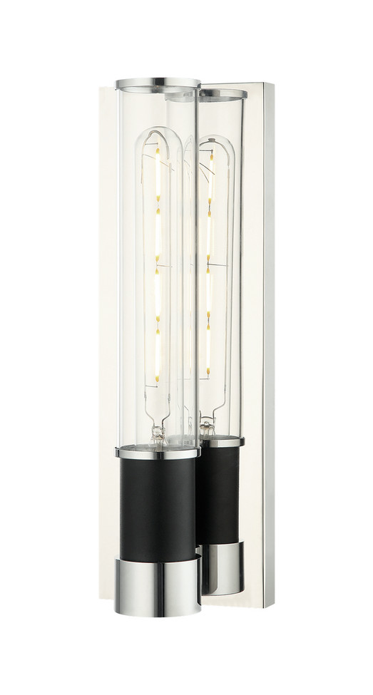 Matteo Lighting - W61201MBCH - One Light Wall Sconce - TUBO - Matte Black + Chrome