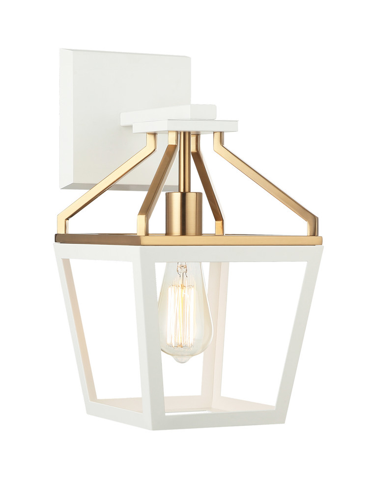 Matteo Lighting - W67001WHAG - One Light Wall Sconce - Mavonshire - White + Aged Gold Brass