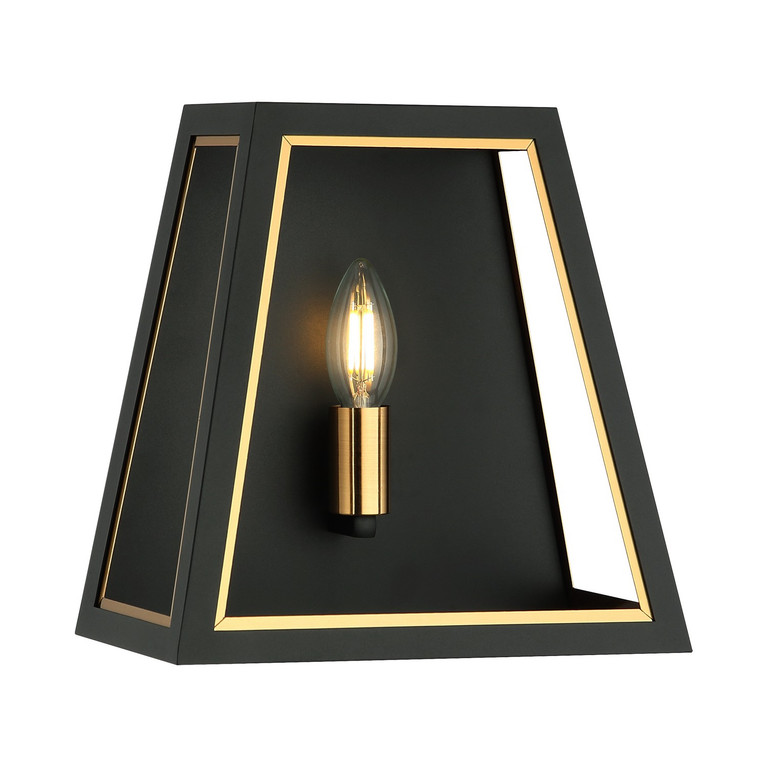 Matteo Lighting - W72101MBAG - One Light Wall Sconce - ROSALIE - Matte Black + Aged Gold Brass