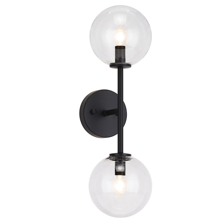 Matteo Lighting - W81702BKCL - Two Light Wall Sconce - Novo